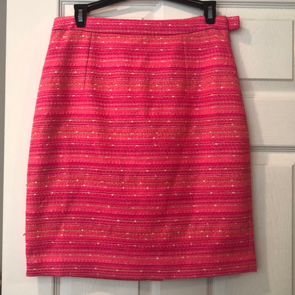 Lilly Pulitzer Pink Tweed Boucher Pencil Skirt